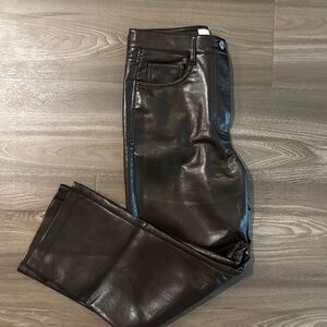Aritzia Wilfred Vegan Leather Pants Size 2 - Brown